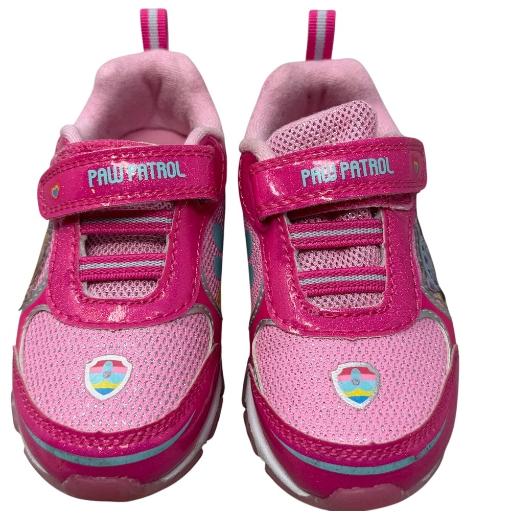 Paw Patrol Kids Pink Skye Everest Glitter Light Up Sneakers Shoes Size 8 US - Picture 2 of 9